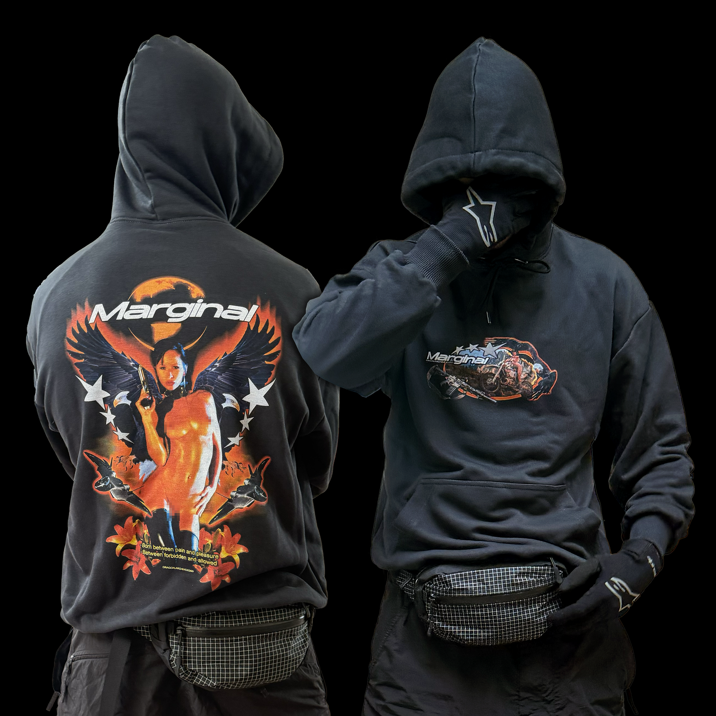 Marginal hoodie Dark grey